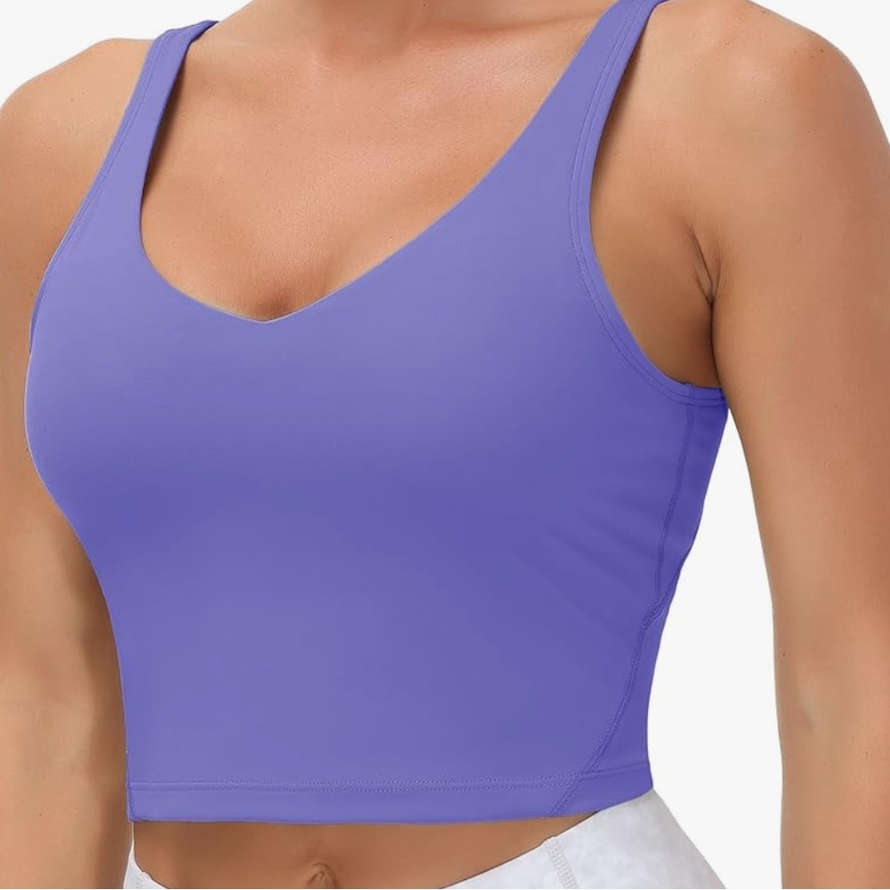 Purple Seamless Sports Bra with Racerback Design